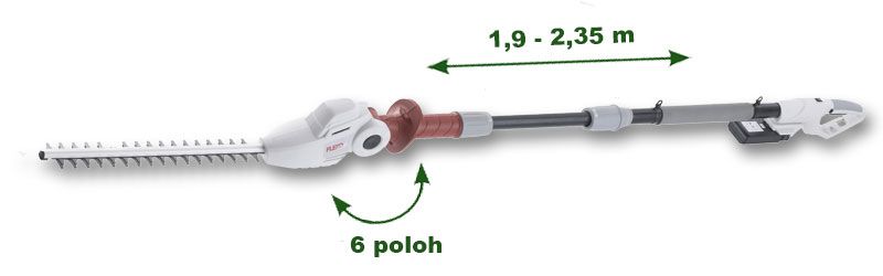 Střižnou lištu je možné nastavit do 6 poloh